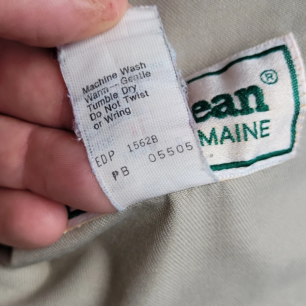 LL BEAN Cotton Blend Mens Sz XL Full‎ Button Up Hunting Shirt Light Jacket VTG